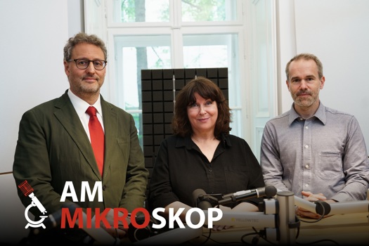 Moderatorin Martina Rupp mit Dr. Georg Stary und Dr. Christian Gruber-Ghielmetti